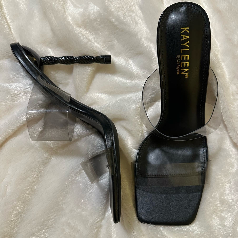 KAYLEEN By Los Angeles Black Heeled Sandals